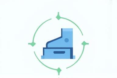 Icono de una caja registradora con flechas, simbolizando la integración de sistemas.